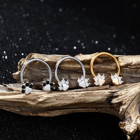 Unisex Surgical Steel Septum Ring 16g Gold Stainless Steel Nose Hoop Jewelry - Picture 6 of 9